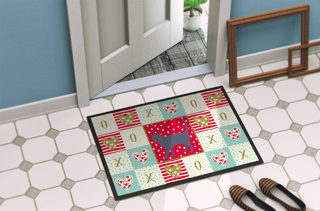 Korat #3 Cat Love Doormat Indoor Outdoor 24H X 36W Front Door Mat Rugs for Entryway, Non Slip Washable Low Pile,