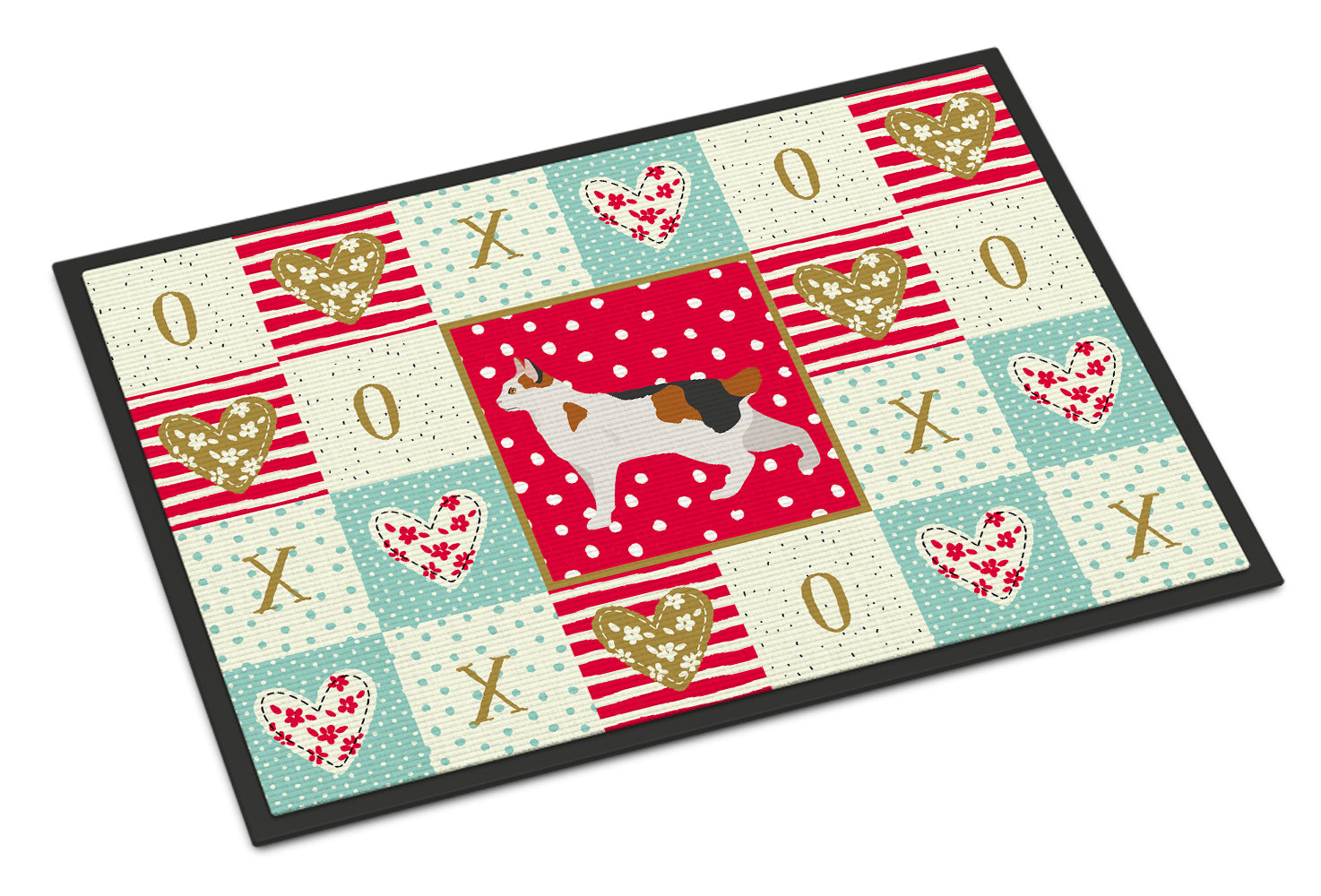 Korean Bobtail Cat Love Doormat Indoor Outdoor 24H X 36W Front Door Mat Rugs for Entryway, Non Slip Washable Low Pile,