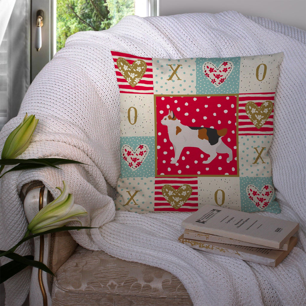 Korean Bobtail Cat Love Decorative Throw Pillow 14x14 Indoor Outdoor Accent Cushion, Fabric Cover with Insert for Sofa, Bed, Porch & Living Room