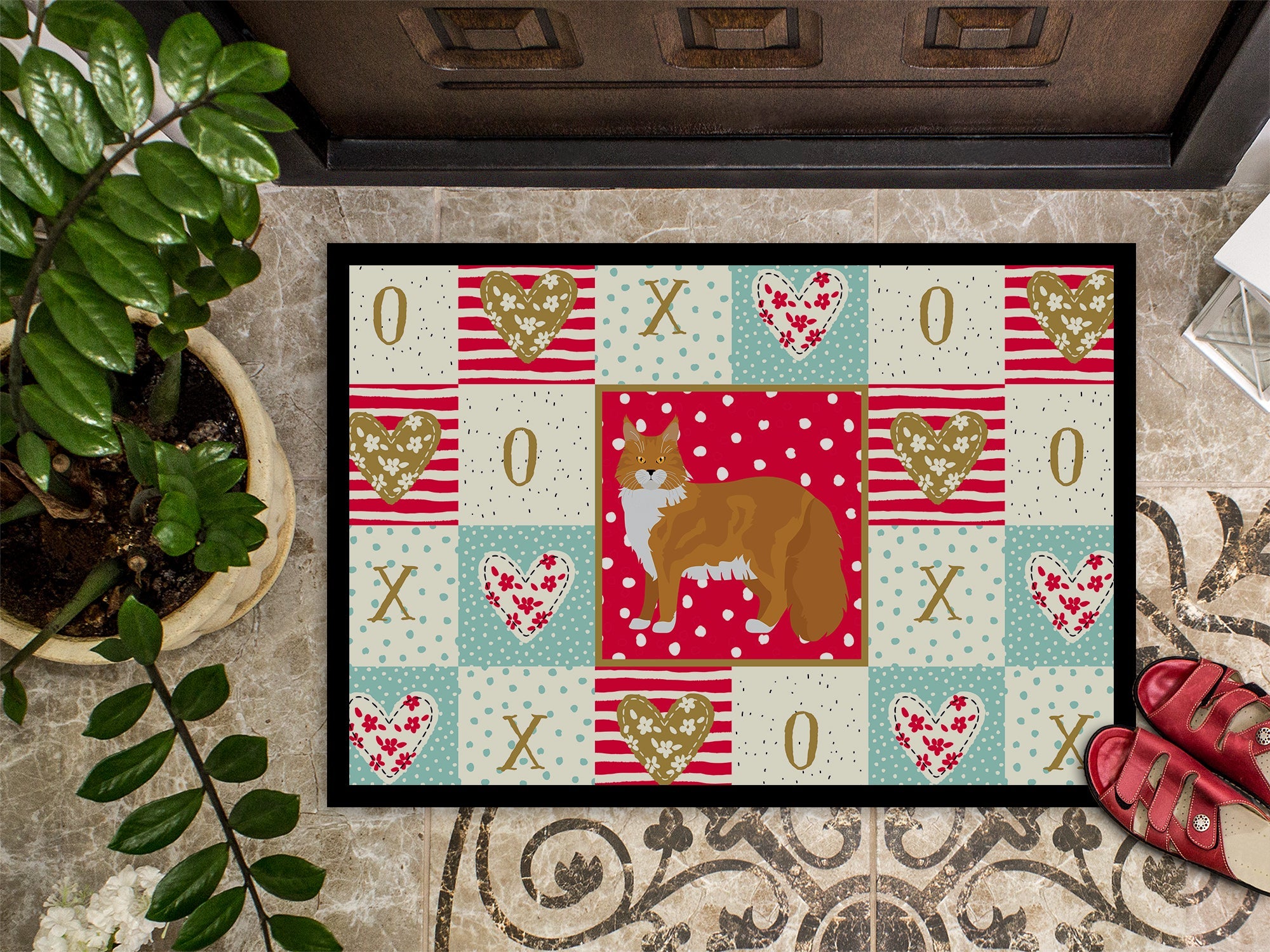 Maine Coon #1 Cat Love Doormat Indoor Outdoor 18H X 27W Front Door Mat Rugs for Entryway, Non Slip Washable