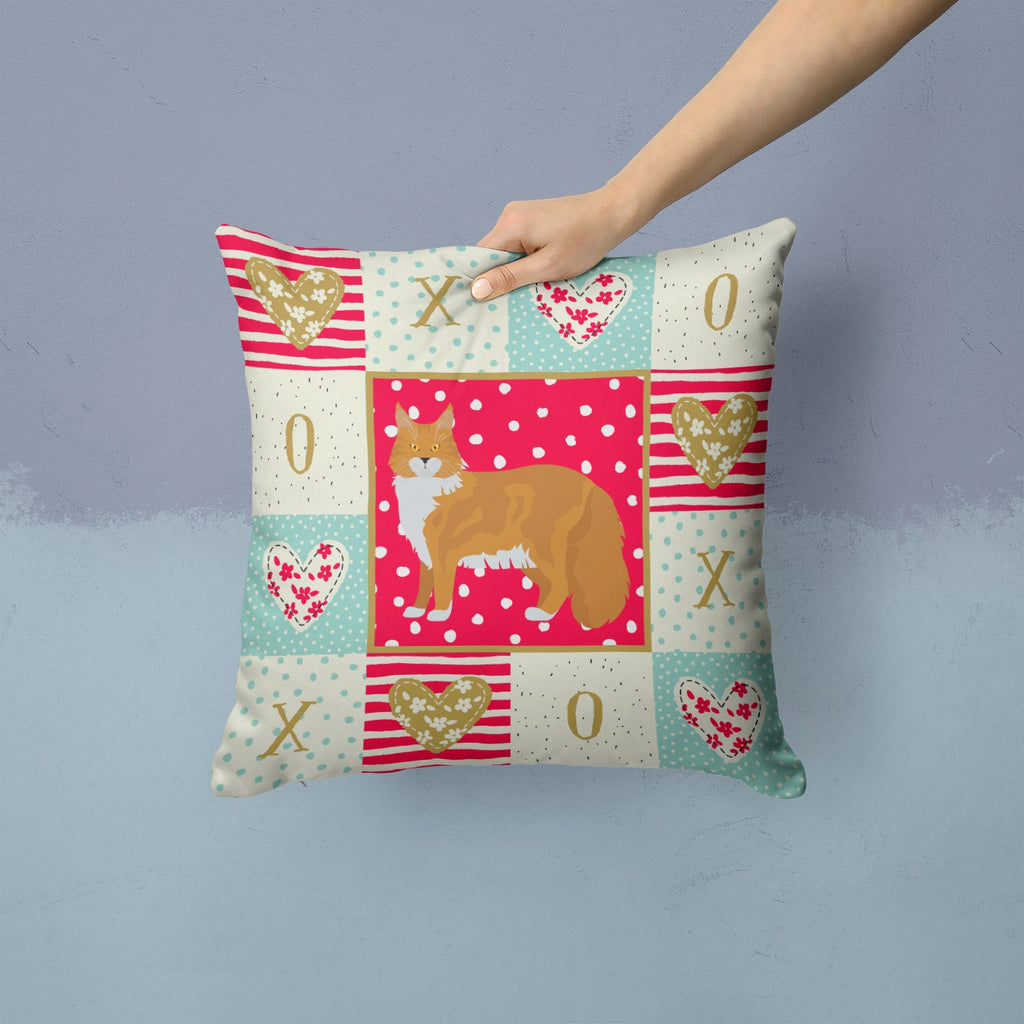 Maine Coon #1 Cat Love Decorative Throw Pillow 14x14 Indoor Outdoor Accent Cushion, Fabric Cover with Insert for Sofa, Bed, Porch & Living Room