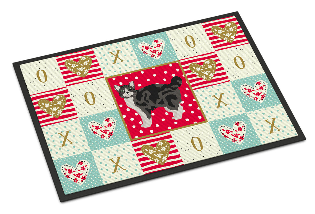 Manx #1 Cat Love Doormat Indoor Outdoor 18H X 27W Front Door Mat Rugs for Entryway, Non Slip Washable