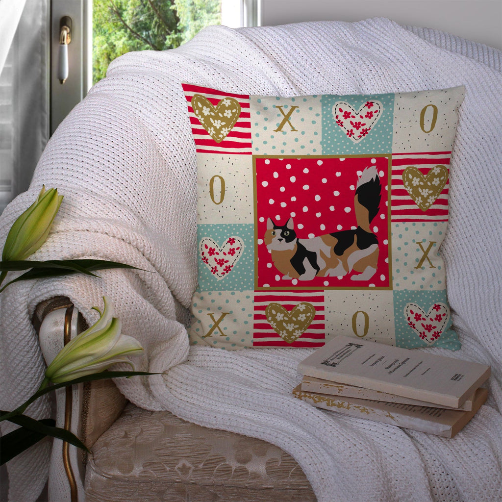 Munchkin #3 Cat Love Decorative Throw Pillow 14x14 Indoor Outdoor Accent Cushion, Fabric Cover with Insert for Sofa, Bed, Porch & Living Room