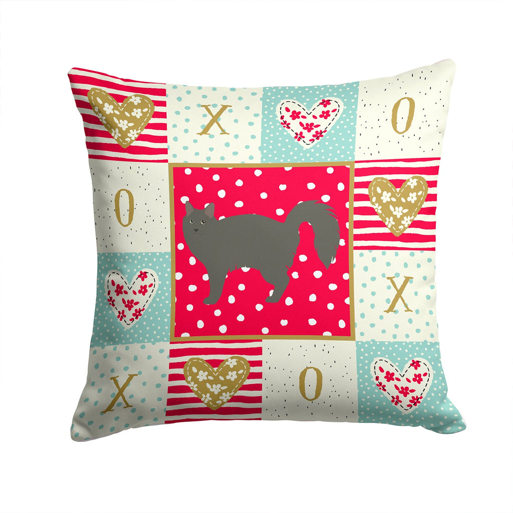 Nebelung #3 Cat Love Decorative Throw Pillow 14x14 Indoor Outdoor Accent Cushion, Fabric Cover with Insert for Sofa, Bed, Porch & Living Room