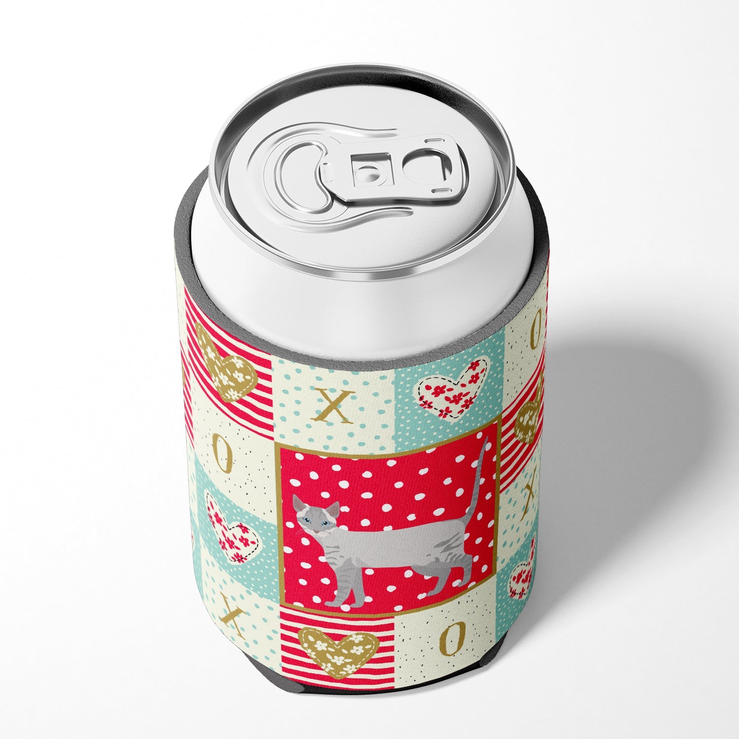 Ojos Azules Cat Love Can or Bottle Hugger Cooler Sleeve for Standard 12 oz Cans, Insulated Foam Beer & Soda Can Hugger Reusable