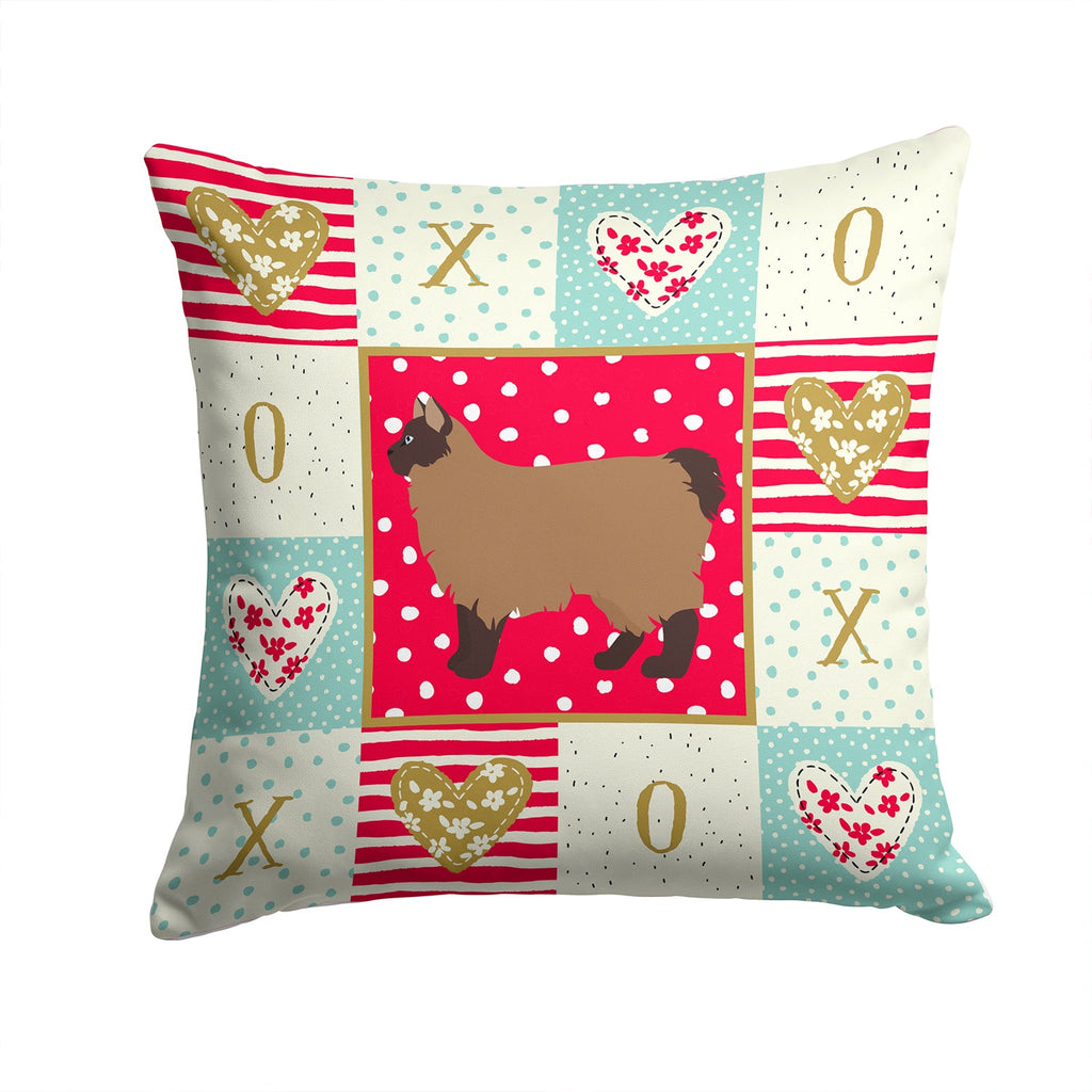 Owyhee Bob #2 Cat Love Decorative Throw Pillow 14x14 Indoor Outdoor Accent Cushion, Fabric Cover with Insert for Sofa, Bed, Porch & Living Room