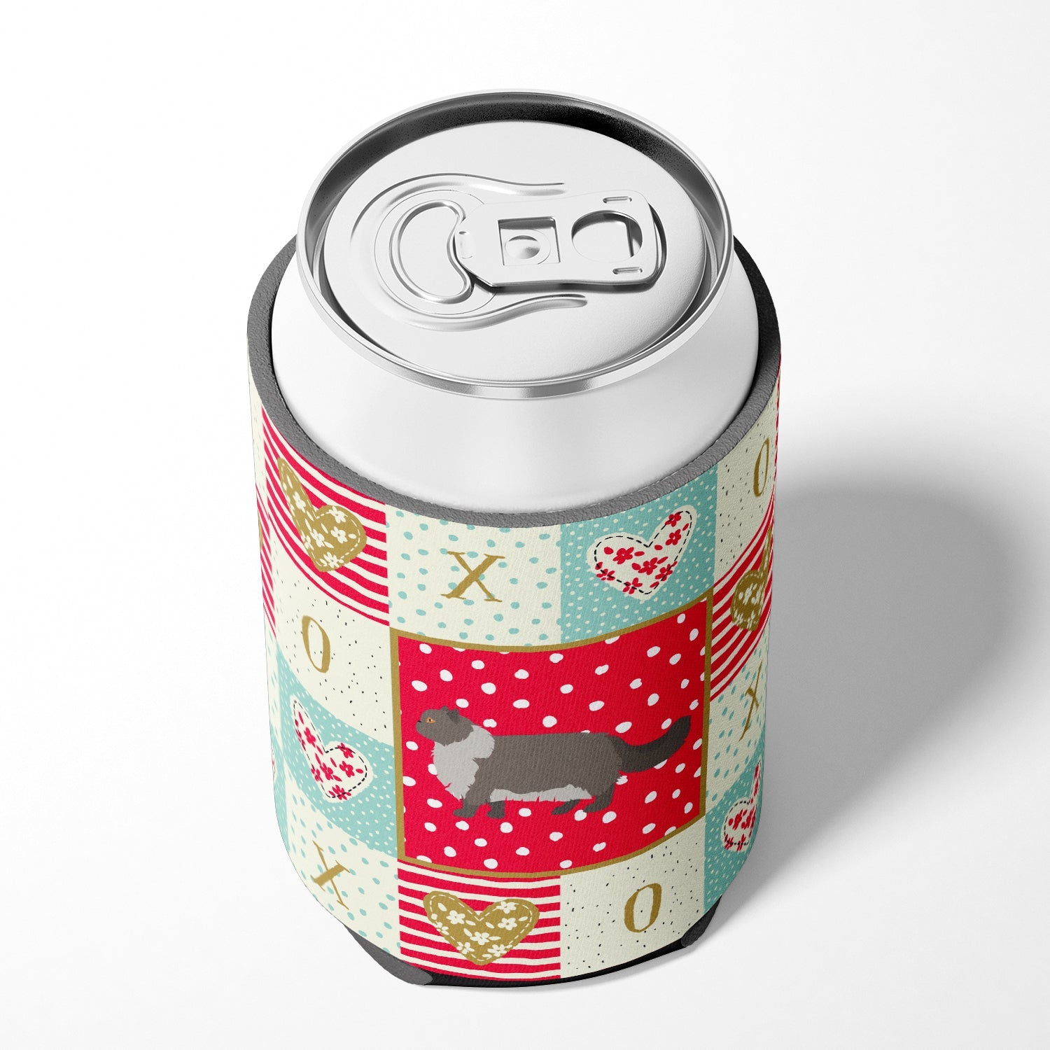 Persian Modern #2 Cat Love Can or Bottle Hugger Cooler Sleeve for Standard 12 oz Cans, Insulated Foam Beer & Soda Can Hugger Reusable