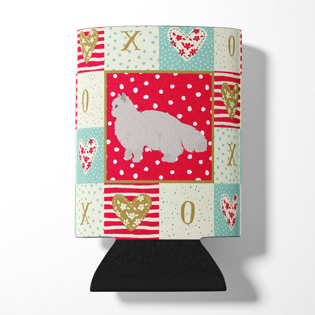 White Persian Traditional Cat Love Can or Bottle Hugger Cooler Sleeve for Standard 12 oz Cans, Insulated Foam Beer & Soda Can Hugger Reusable