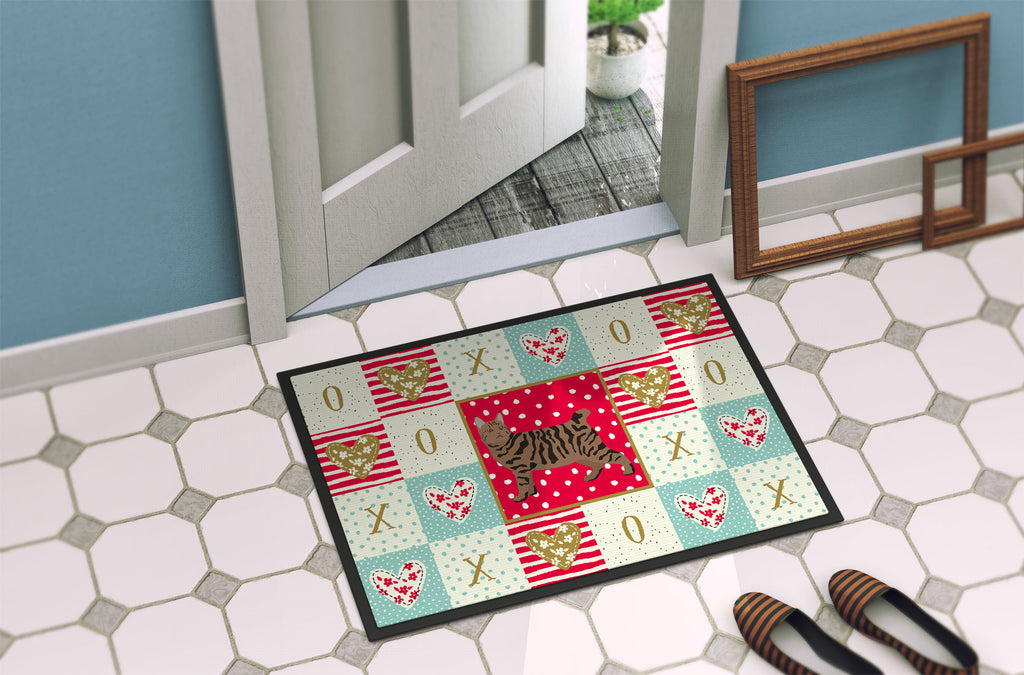 Pixie Bob #3 Cat Love Doormat Indoor Outdoor 18H X 27W Front Door Mat Rugs for Entryway, Non Slip Washable