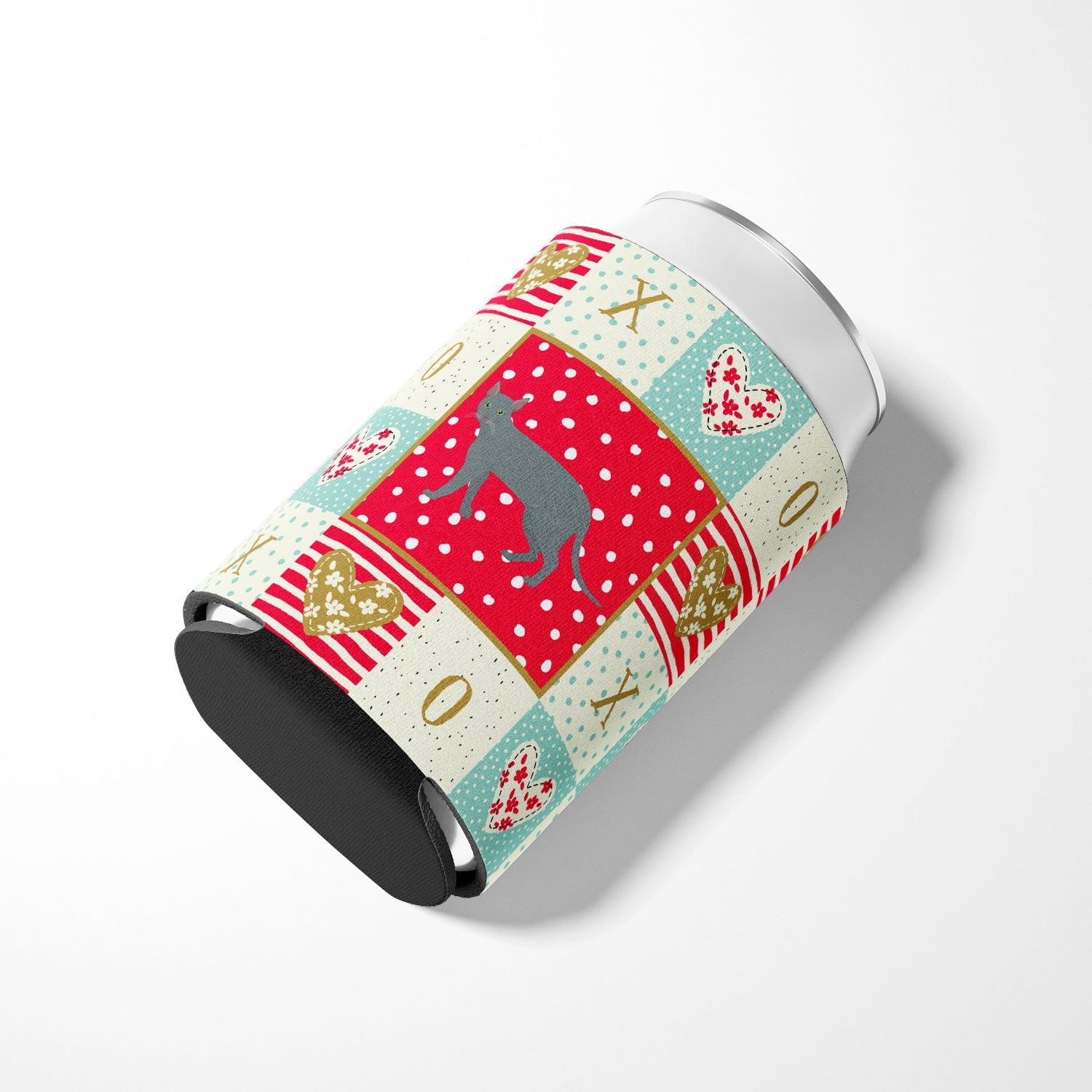 Raas Cat Love Can or Bottle Hugger Cooler Sleeve for Standard 12 oz Cans, Insulated Foam Beer & Soda Can Hugger Reusable
