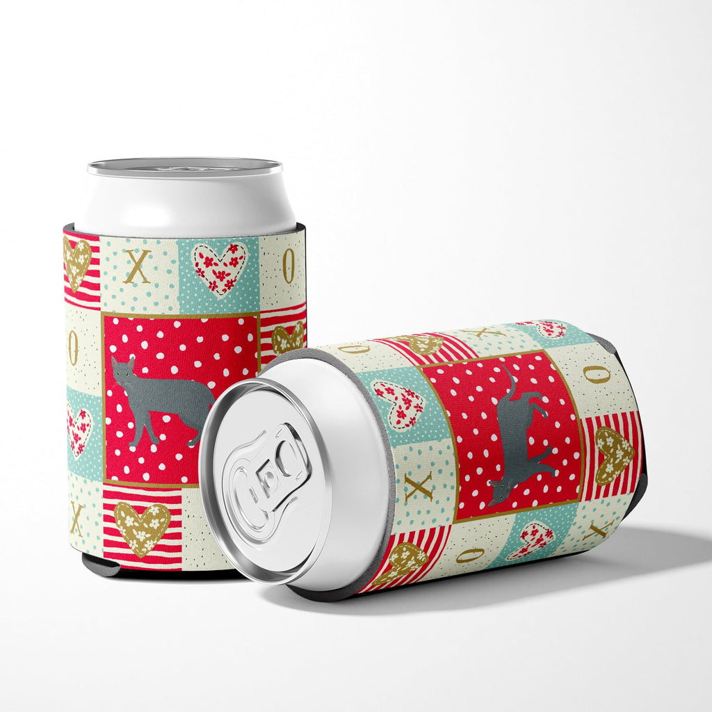 Raas Cat Love Can or Bottle Hugger Cooler Sleeve for Standard 12 oz Cans, Insulated Foam Beer & Soda Can Hugger Reusable