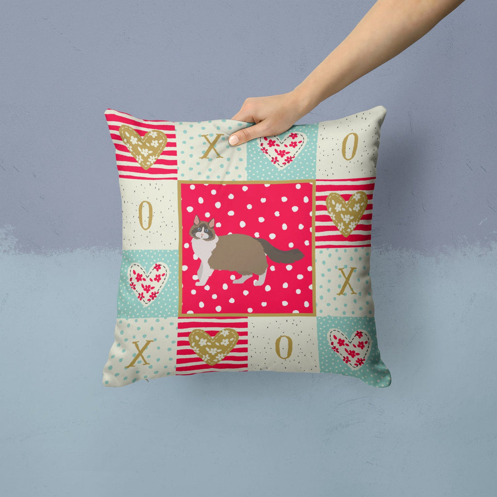 Ragdoll #1 Cat Love Decorative Throw Pillow 14x14 Indoor Outdoor Accent Cushion, Fabric Cover with Insert for Sofa, Bed, Porch & Living Room