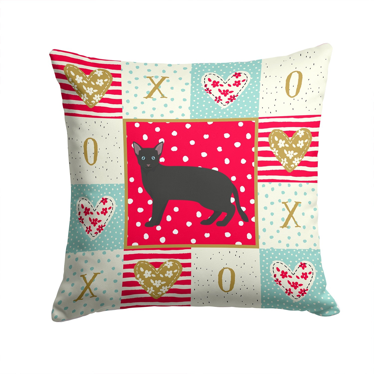 Russian White Black #1 Cat Love Decorative Throw Pillow 14x14 Indoor Outdoor Accent Cushion, Fabric Cover with Insert for Sofa, Bed, Porch & Living Room