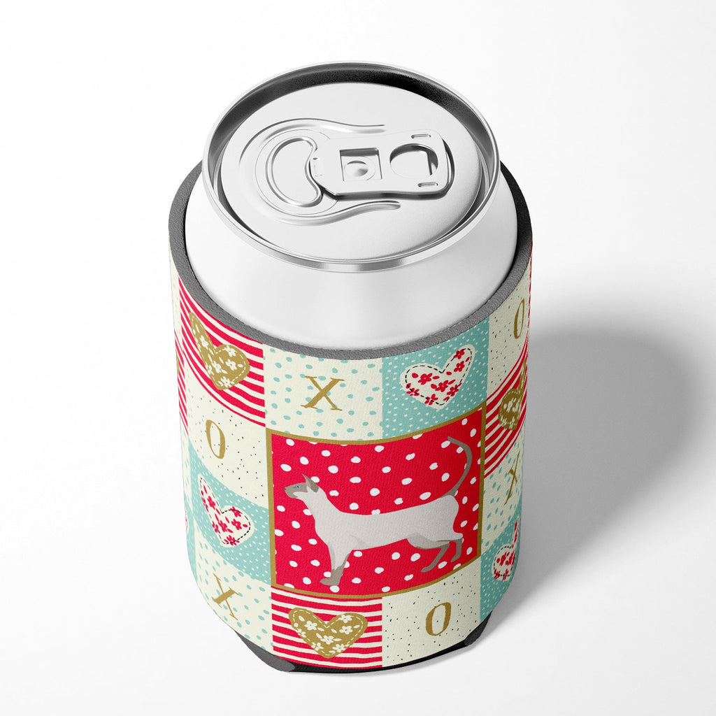 Siamese modern #1 Cat Love Can or Bottle Hugger Cooler Sleeve for Standard 12 oz Cans, Insulated Foam Beer & Soda Can Hugger Reusable