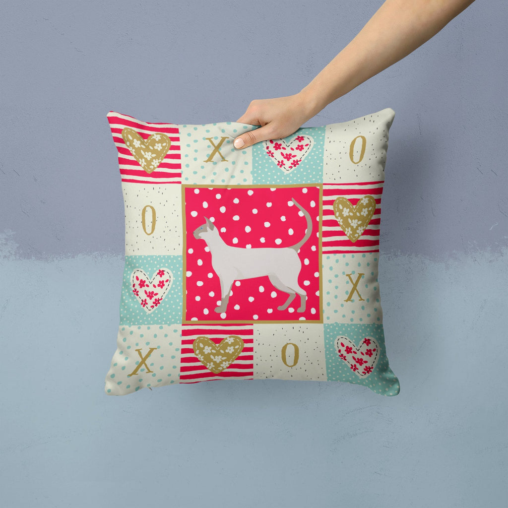 Siamese modern #1 Cat Love Decorative Throw Pillow 14x14 Indoor Outdoor Accent Cushion, Fabric Cover with Insert for Sofa, Bed, Porch & Living Room