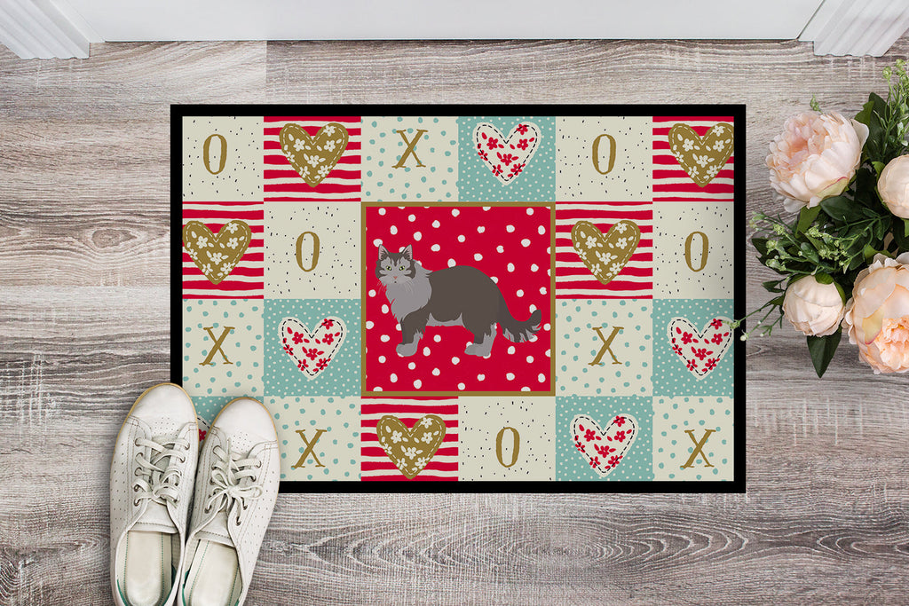 Siberian Forest #1 Cat Love Doormat Indoor Outdoor 18H X 27W Front Door Mat Rugs for Entryway, Non Slip Washable