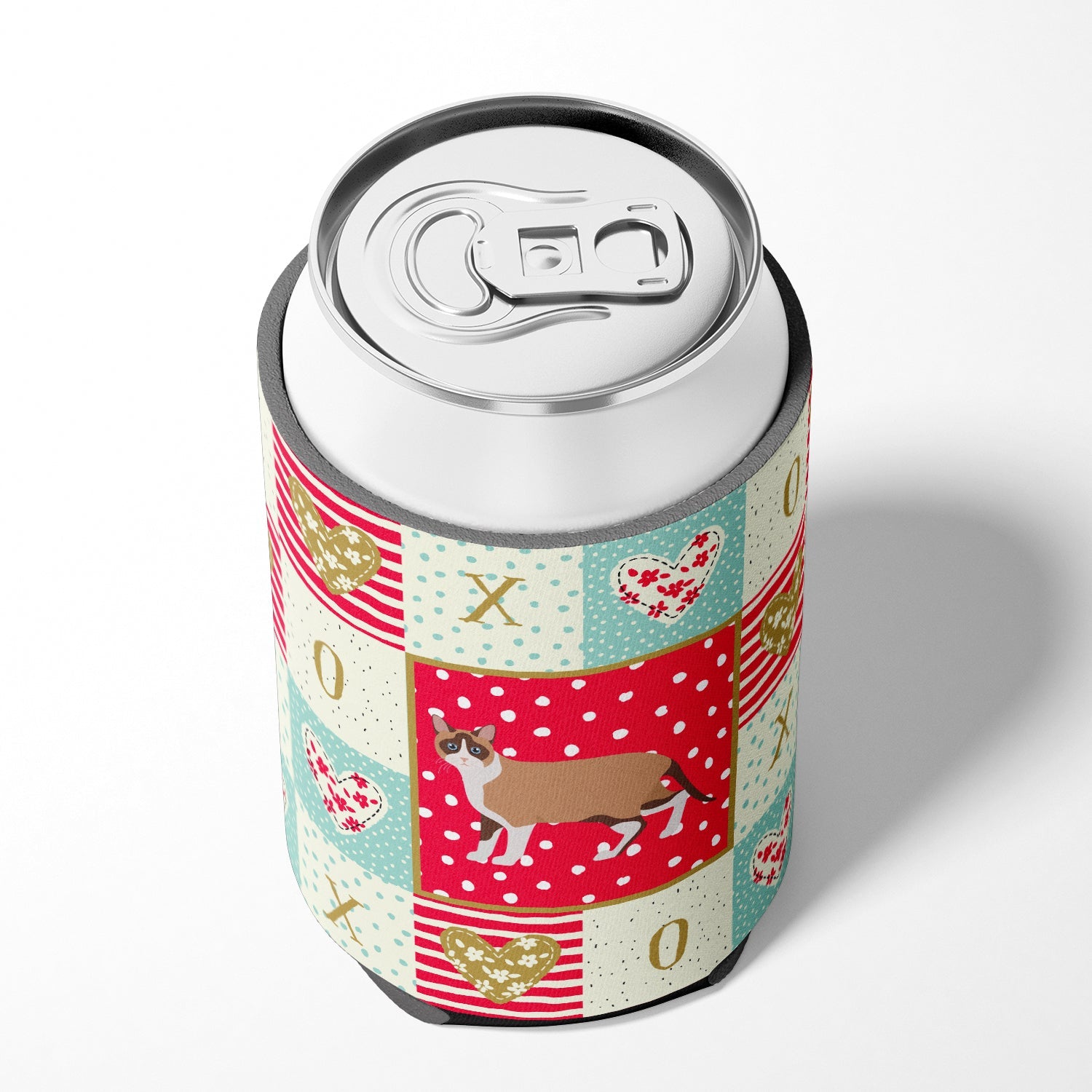 Snowshoe Cat Love Can or Bottle Hugger Cooler Sleeve for Standard 12 oz Cans, Insulated Foam Beer & Soda Can Hugger Reusable