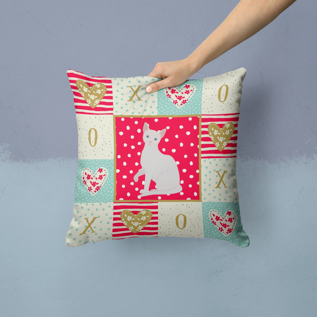 Arabian Mau Cat Love Decorative Throw Pillow 14x14 Indoor Outdoor Accent Cushion, Fabric Cover with Insert for Sofa, Bed, Porch & Living Room