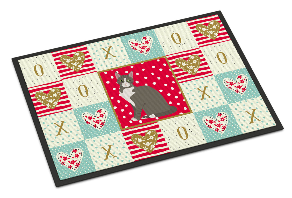 Brazilian Shorthair Cat Love Doormat Indoor Outdoor 24H X 36W Front Door Mat Rugs for Entryway, Non Slip Washable Low Pile,