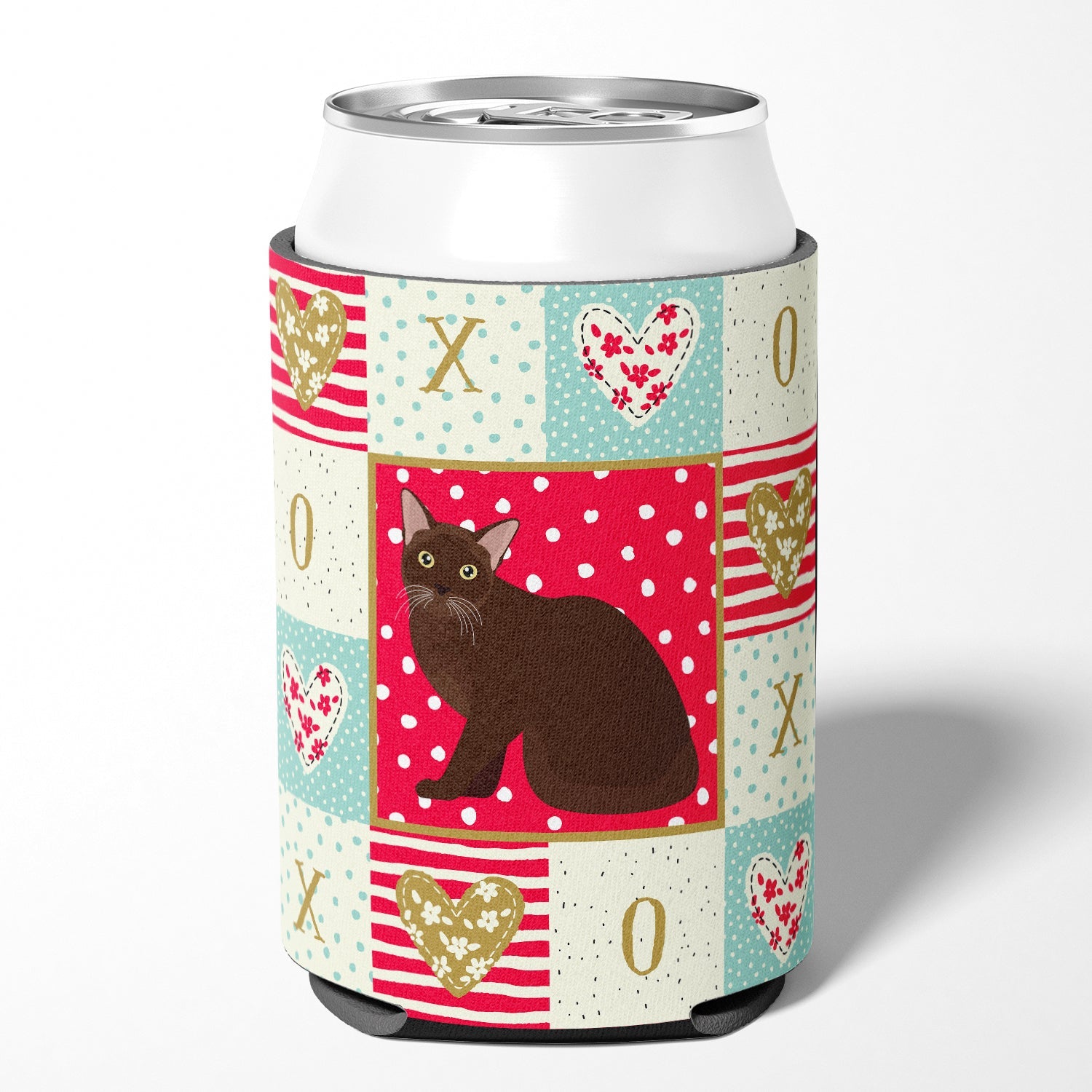 Burmese Cat Love Can or Bottle Hugger Cooler Sleeve for Standard 12 oz Cans, Insulated Foam Beer & Soda Can Hugger Reusable