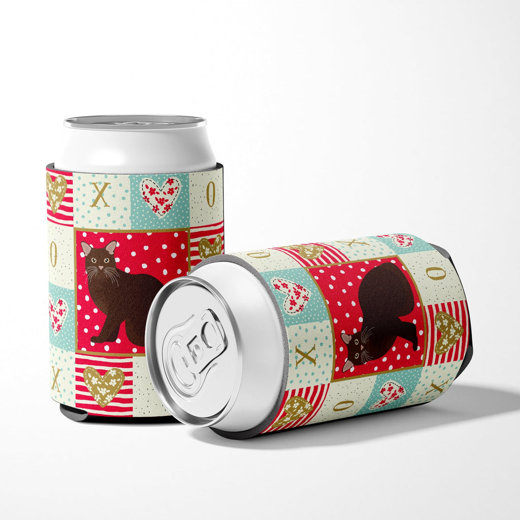 Burmese #2 Cat Love Can or Bottle Hugger Cooler Sleeve for Standard 12 oz Cans, Insulated Foam Beer & Soda Can Hugger Reusable
