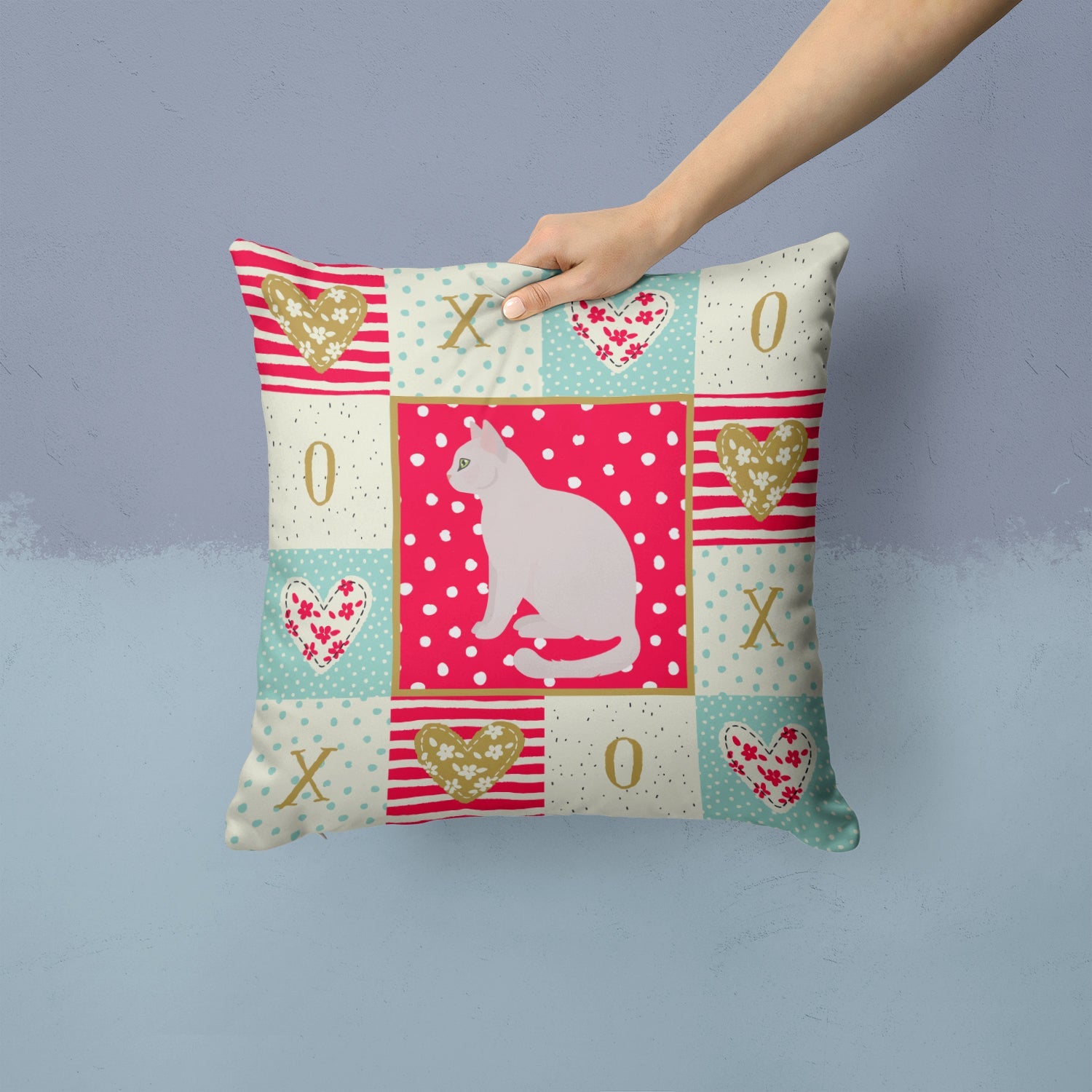 Burmilla #2 Cat Love Decorative Throw Pillow 14x14 Indoor Outdoor Accent Cushion, Fabric Cover with Insert for Sofa, Bed, Porch & Living Room