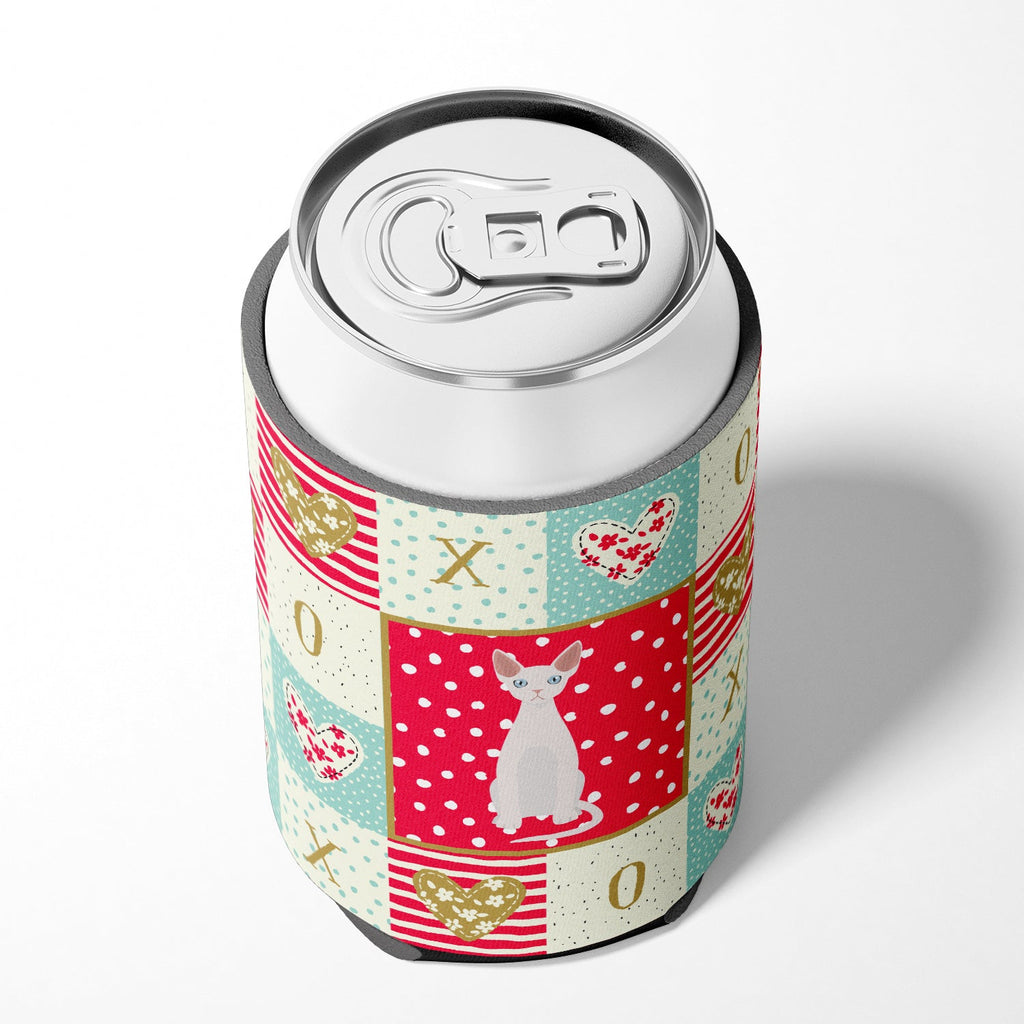 Devon Rex #2 Cat Love Can or Bottle Hugger Cooler Sleeve for Standard 12 oz Cans, Insulated Foam Beer & Soda Can Hugger Reusable