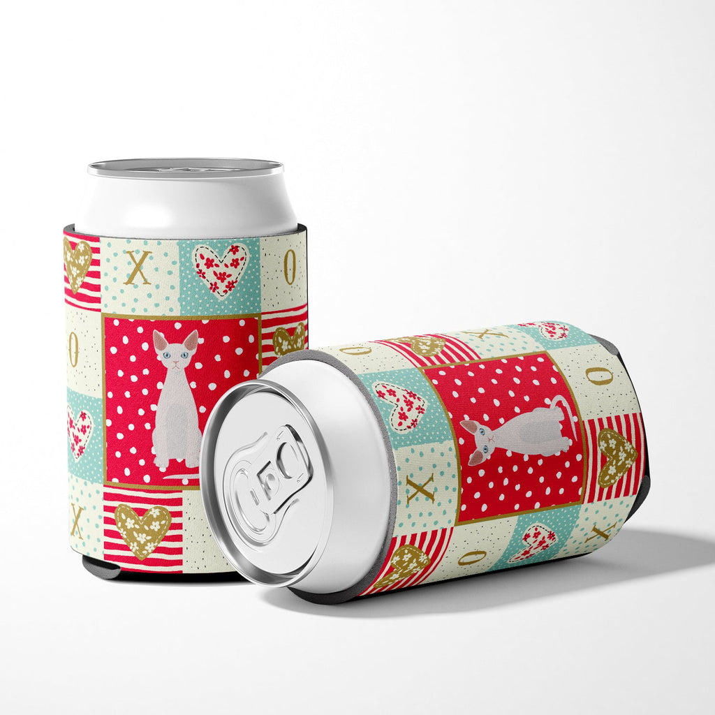 Devon Rex #2 Cat Love Can or Bottle Hugger Cooler Sleeve for Standard 12 oz Cans, Insulated Foam Beer & Soda Can Hugger Reusable