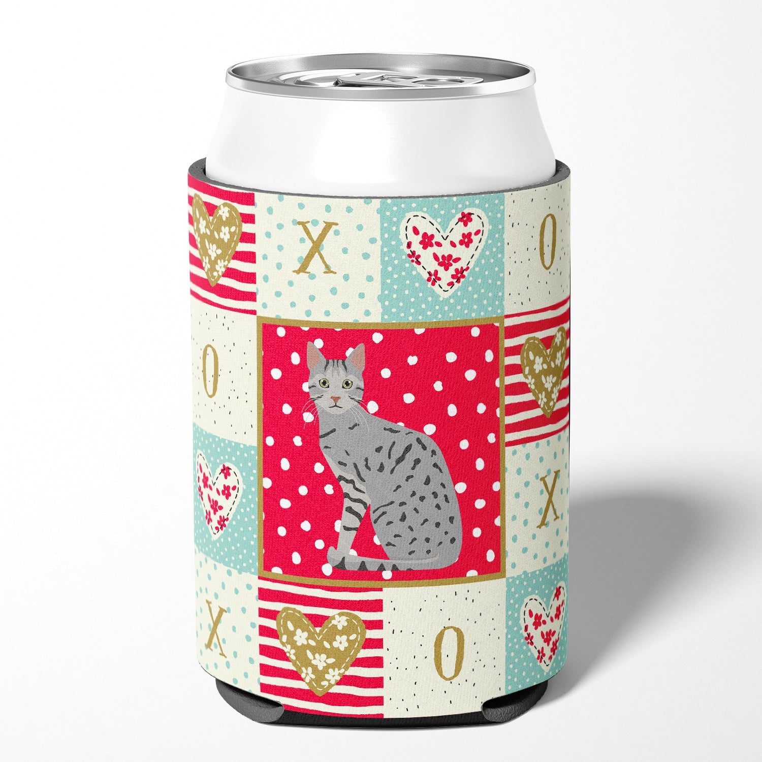 Egyptian Mau Cat Love Can or Bottle Hugger Cooler Sleeve for Standard 12 oz Cans, Insulated Foam Beer & Soda Can Hugger Reusable