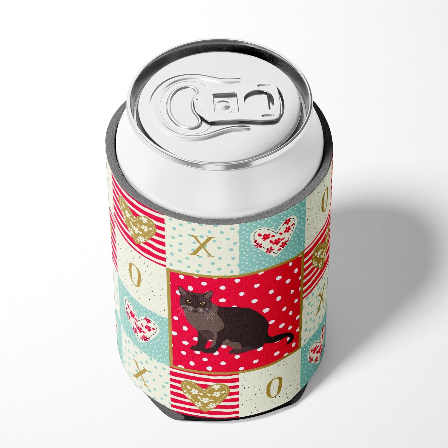 European Burmese Cat Love Can or Bottle Hugger Cooler Sleeve for Standard 12 oz Cans, Insulated Foam Beer & Soda Can Hugger Reusable