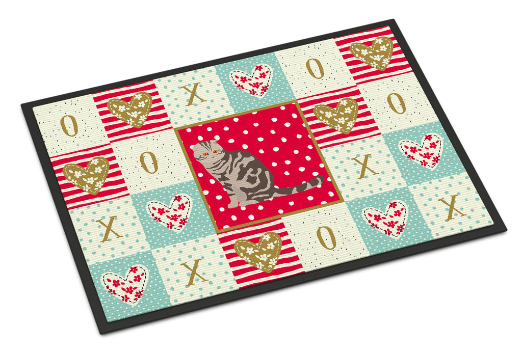Foldex Exotic Fold Cat Love Doormat Indoor Outdoor 24H X 36W Front Door Mat Rugs for Entryway, Non Slip Washable Low Pile,
