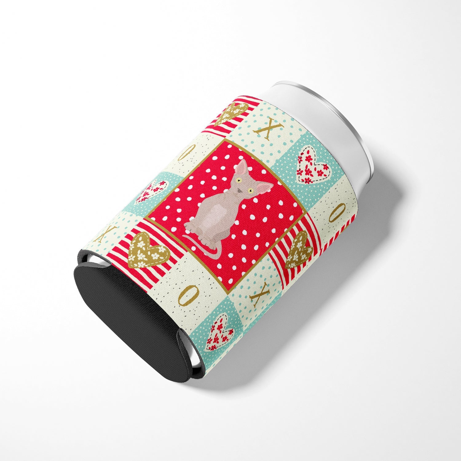 Minskin Cat Love Can or Bottle Hugger Cooler Sleeve for Standard 12 oz Cans, Insulated Foam Beer & Soda Can Hugger Reusable