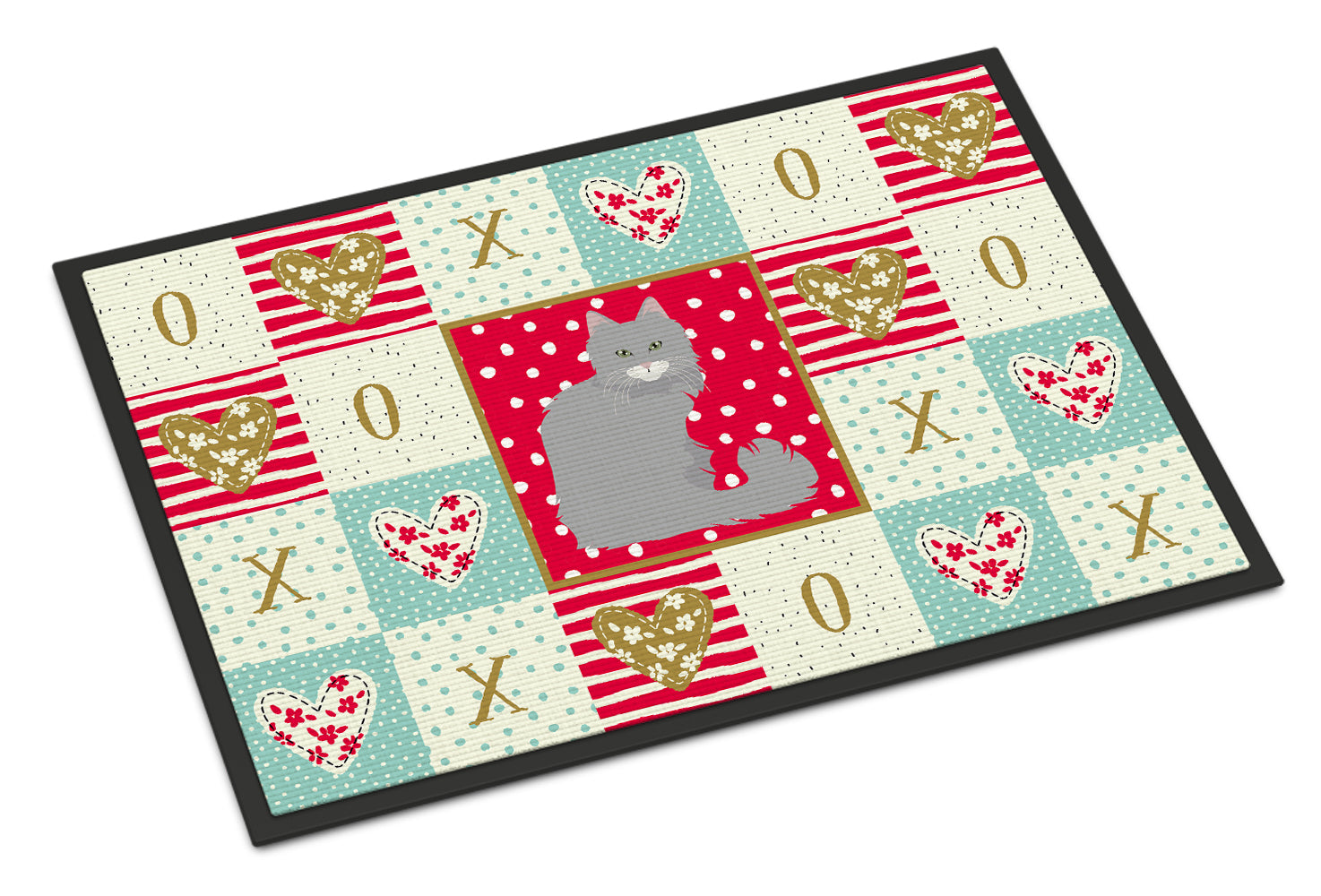 Norwegian Forest Cat Love Doormat Indoor Outdoor 24H X 36W Front Door Mat Rugs for Entryway, Non Slip Washable Low Pile,