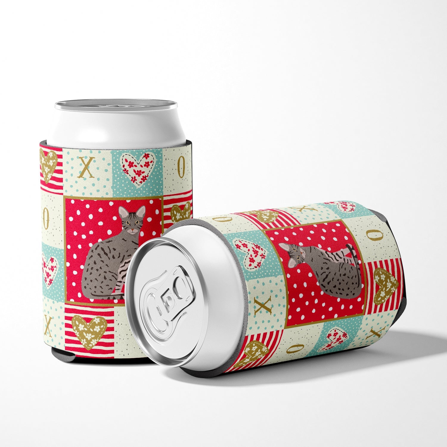 Ocicat Cat Love Can or Bottle Hugger Cooler Sleeve for Standard 12 oz Cans, Insulated Foam Beer & Soda Can Hugger Reusable