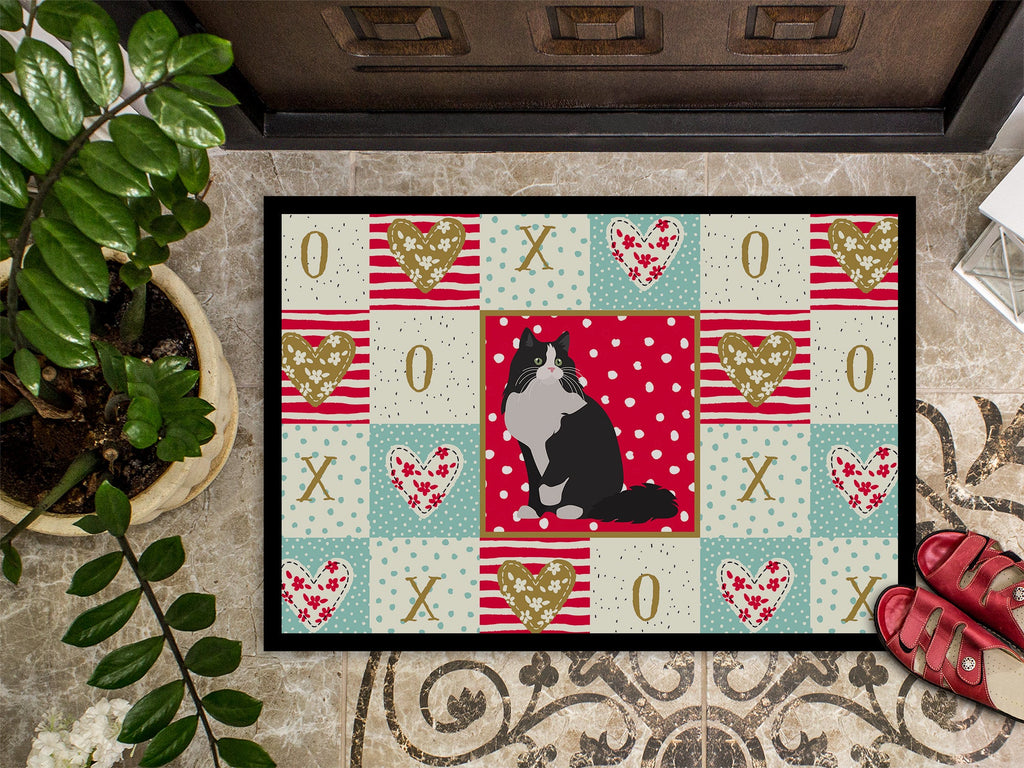 Ragamuffin Cat Love Doormat Indoor Outdoor 24H X 36W Front Door Mat Rugs for Entryway, Non Slip Washable Low Pile,