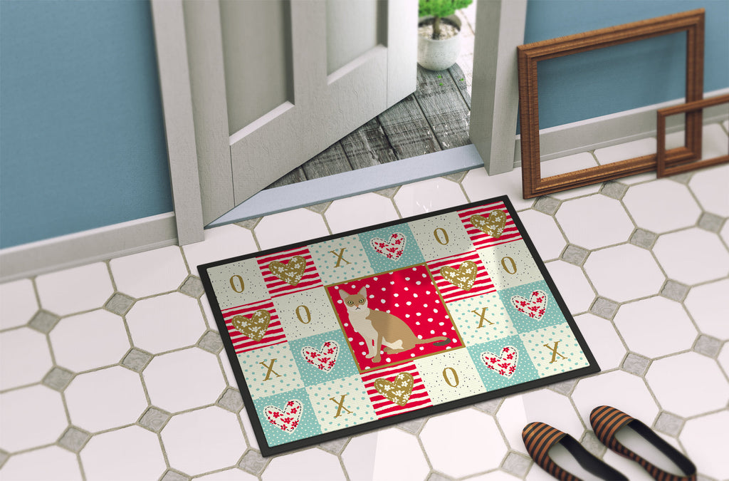 Singapura Cat Love Doormat Indoor Outdoor 24H X 36W Front Door Mat Rugs for Entryway, Non Slip Washable Low Pile,