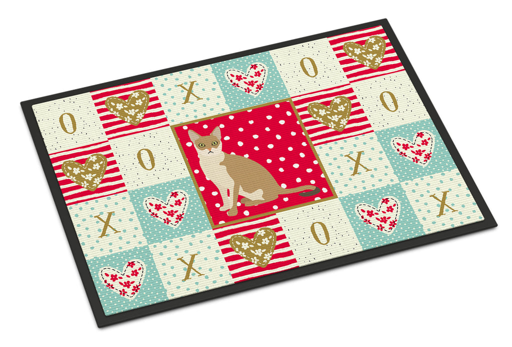 Singapura Cat Love Doormat Indoor Outdoor 18H X 27W Front Door Mat Rugs for Entryway, Non Slip Washable