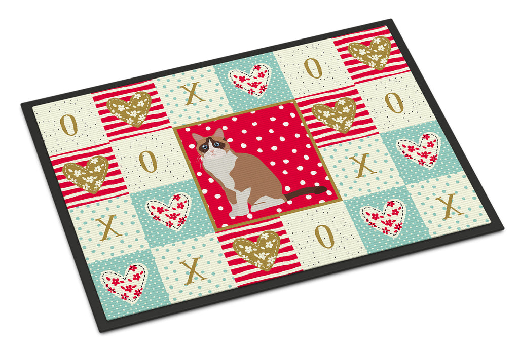 Snowshoe #2 Cat Love Doormat Indoor Outdoor 24H X 36W Front Door Mat Rugs for Entryway, Non Slip Washable Low Pile,