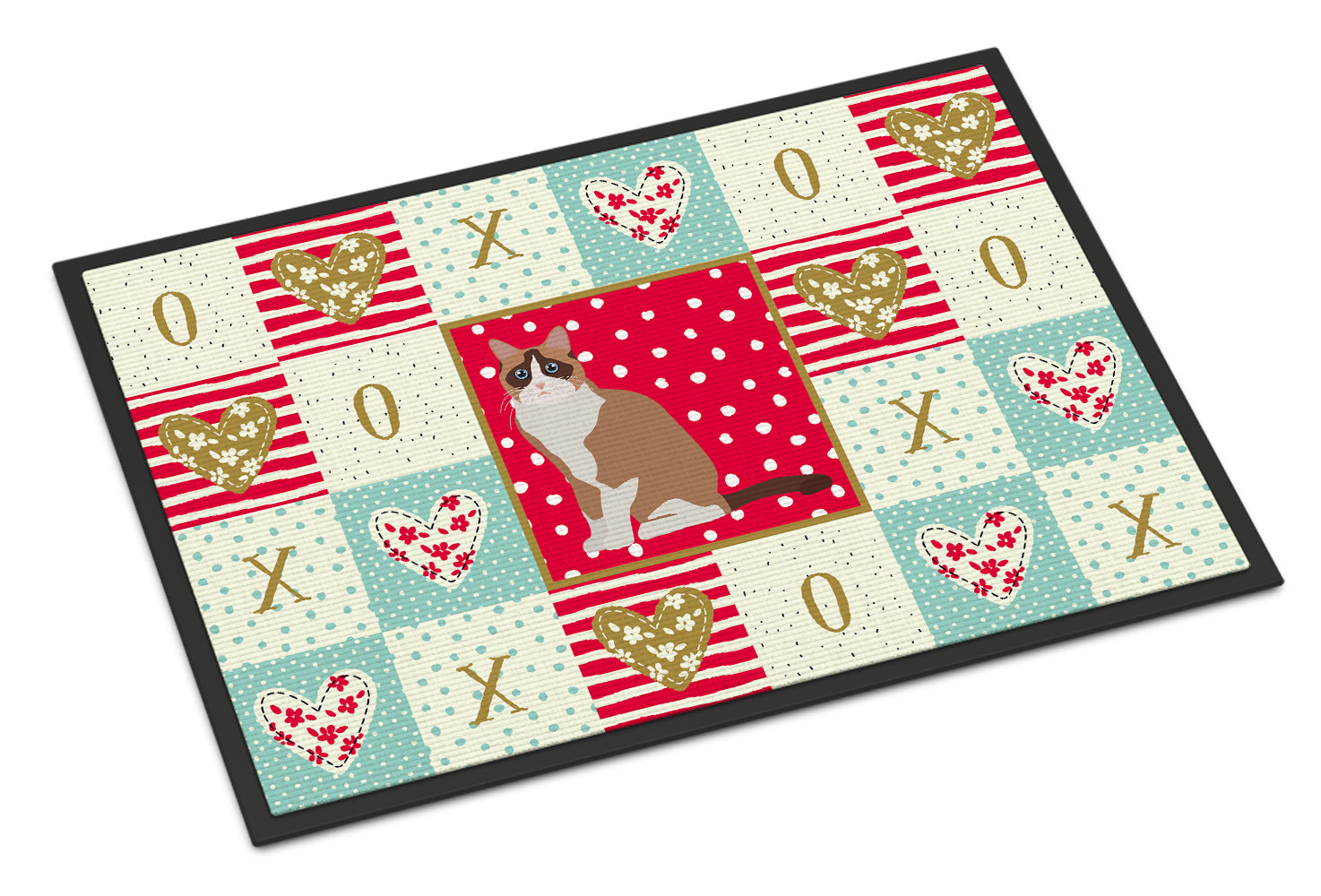Snowshoe #2 Cat Love Doormat Indoor Outdoor 24H X 36W Front Door Mat Rugs for Entryway, Non Slip Washable Low Pile,