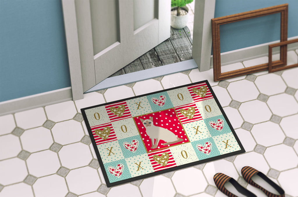 Tonkinese Cat Love Doormat Indoor Outdoor 18H X 27W Front Door Mat Rugs for Entryway, Non Slip Washable