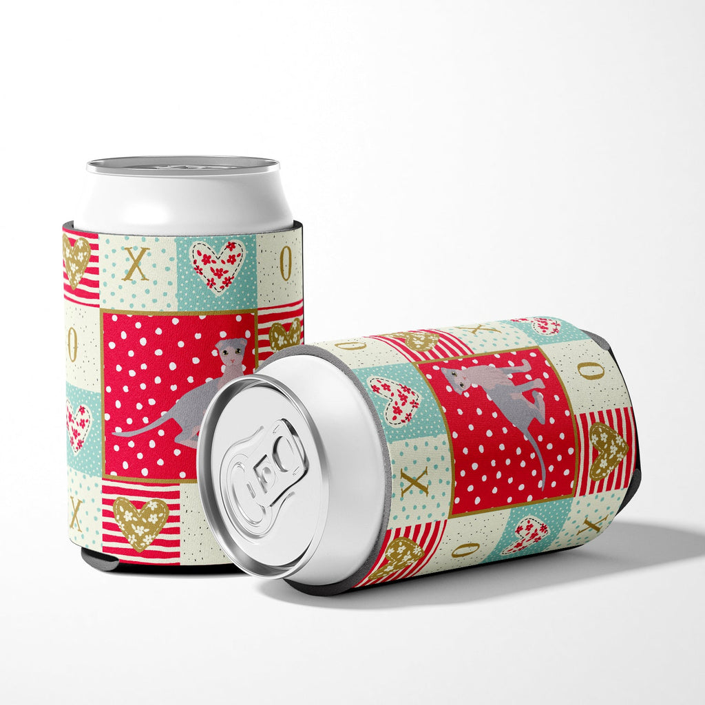 Ukrainian Levkoy Cat Love Can or Bottle Hugger Cooler Sleeve for Standard 12 oz Cans, Insulated Foam Beer & Soda Can Hugger Reusable