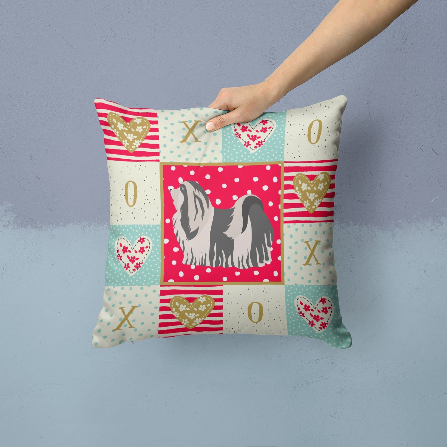 Havanese #1 Love Decorative Throw Pillow 14x14 Indoor Outdoor Accent Cushion, Fabric Cover with Insert for Sofa, Bed, Porch & Living Room