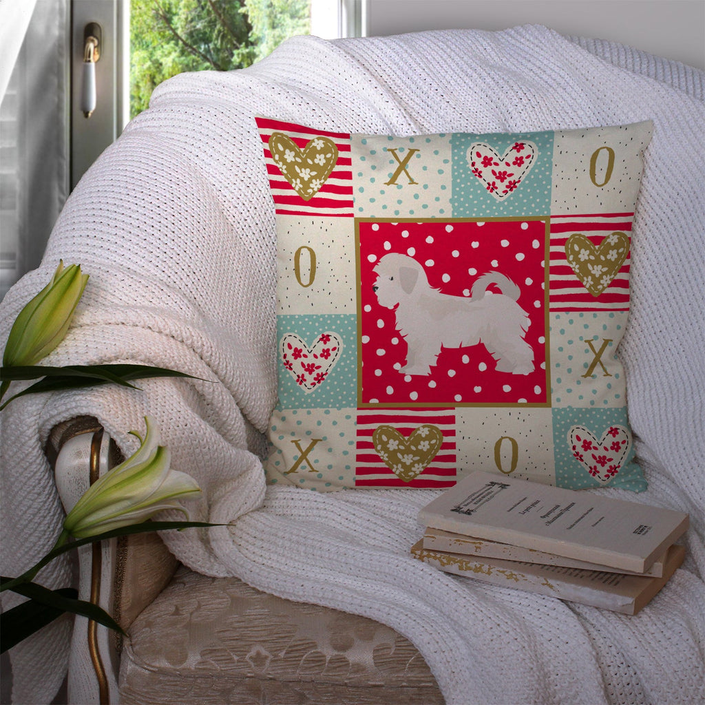 Maltese Puppy Cut Love Decorative Throw Pillow 14x14 Indoor Outdoor Accent Cushion, Fabric Cover with Insert for Sofa, Bed, Porch & Living Room