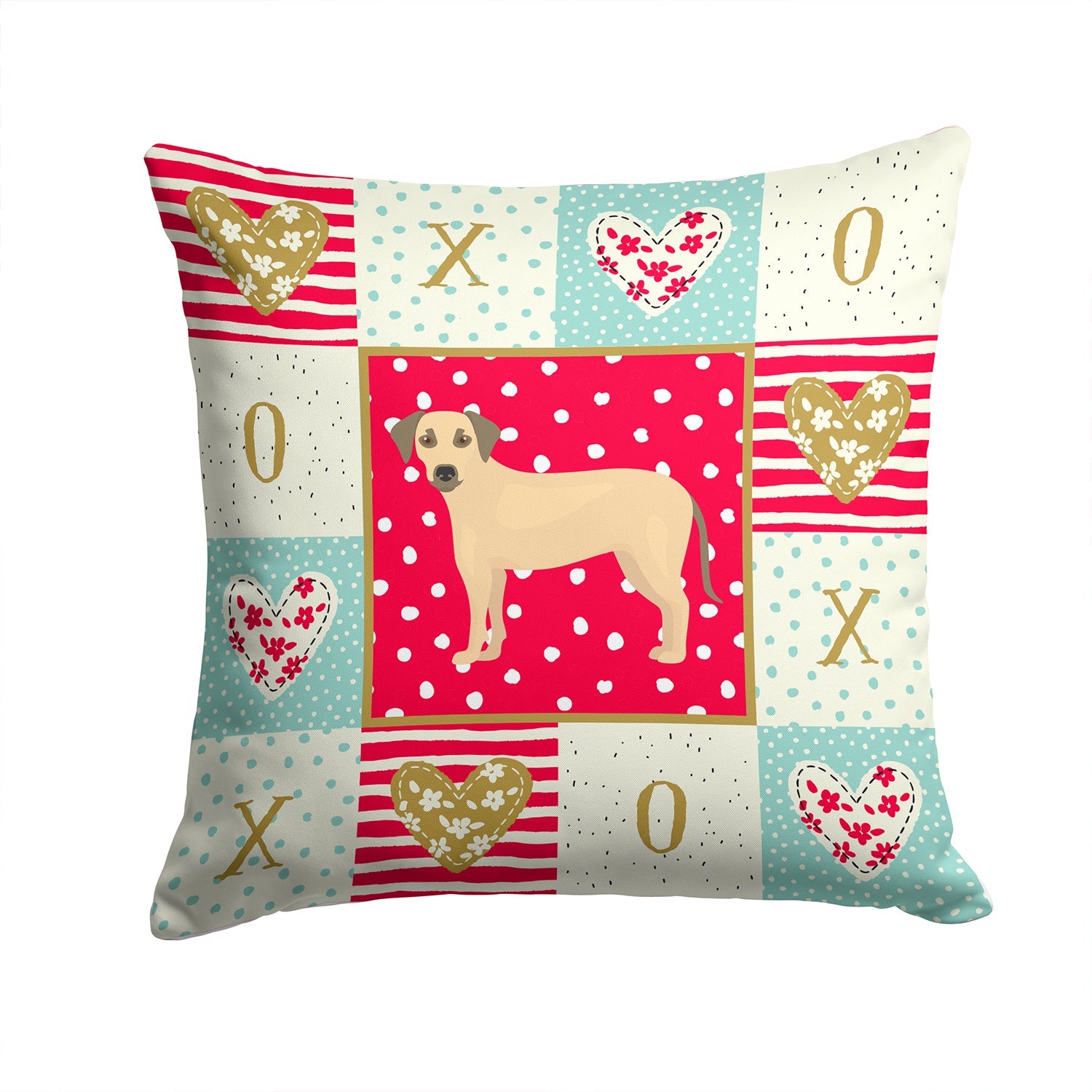 Sato Dog Love Decorative Throw Pillow 14x14 Indoor Outdoor Accent Cushion, Fabric Cover with Insert for Sofa, Bed, Porch & Living Room