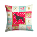 Doberman Pinscher Love Decorative Throw Pillow 14x14 Indoor Outdoor Accent Cushion, Fabric Cover with Insert for Sofa, Bed, Porch & Living Room