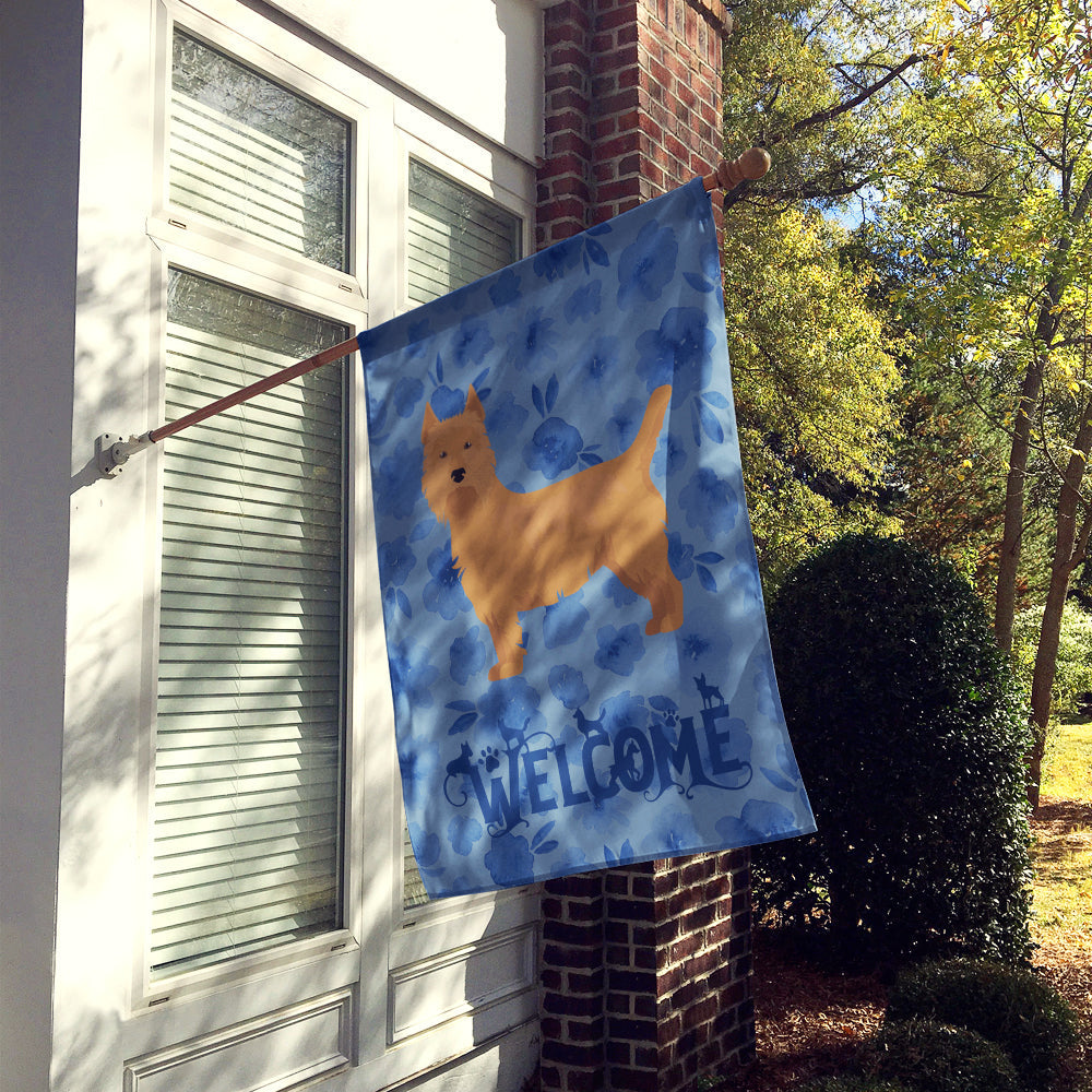 Australian Terrier Welcome House Flag 28x40 Porch Sleeve Pole Decorative Outside Yard Banner Artwork Wall Hanging, Polyester