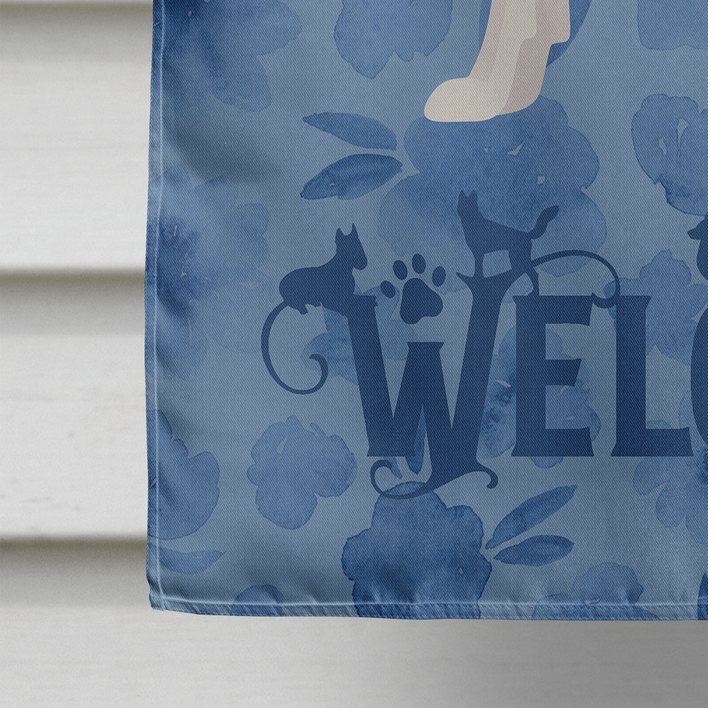 Japanese Terrier Welcome House Flag 28x40 Porch Sleeve Pole Decorative Outside Yard Banner Artwork Wall Hanging, Polyester
