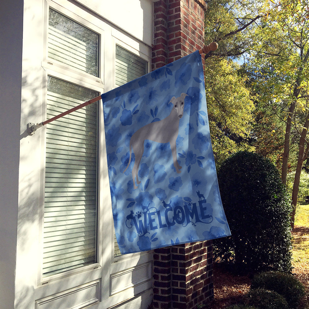 Greyhound Welcome House Flag 28x40 Porch Sleeve Pole Decorative Outside Yard Banner Artwork Wall Hanging, Polyester