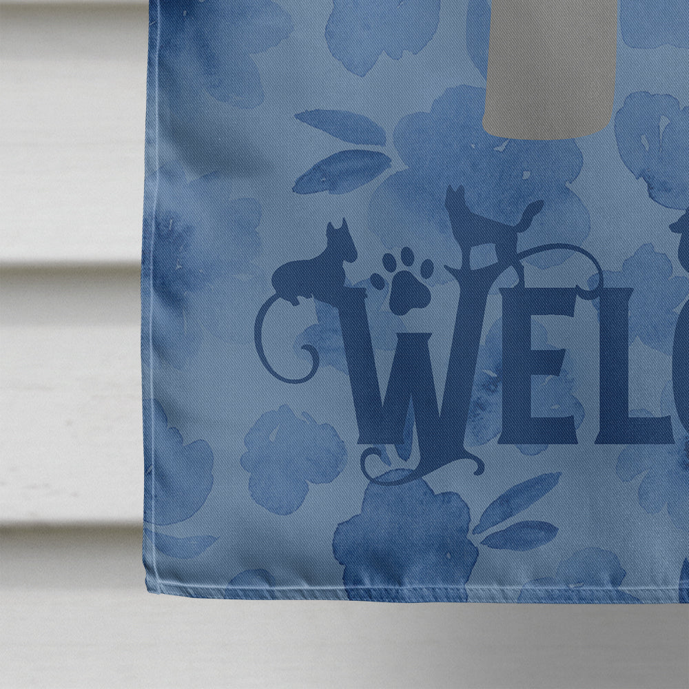 Kerry Blue Terrier Welcome House Flag 28x40 Porch Sleeve Pole Decorative Outside Yard Banner Artwork Wall Hanging, Polyester