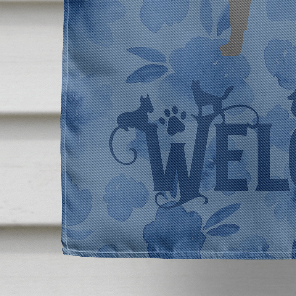 Irish Wolfhound Welcome House Flag 28x40 Porch Sleeve Pole Decorative Outside Yard Banner Artwork Wall Hanging, Polyester